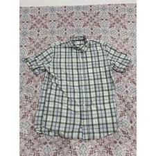 Gap Kids Boys XXL 14-16 Green Plaid Short Sleeve Button Down Shirt
