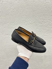 GUCCI WMNS 5 US 35 EU Slip-On Jordaan Horsebit Loafer Black Leather E9