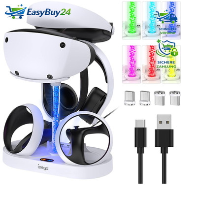 Ladestation für PS VR2 Vertikal mit RGB-Licht Dock Zubehör für PlayStation VR2