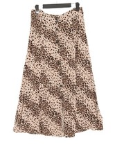 Topshop Women's Maxi Skirt UK 10 Cream Animal Print 100 Viscose Long Maxi