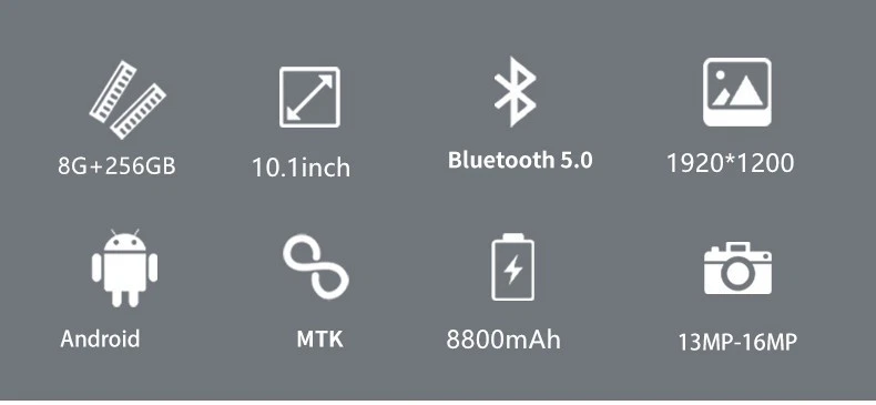 New Tablet 10. 1 inch 8G+256G ROM Android 12 Wifi 5G/4G Dual SIM Bundle Keyboard - Image 3 of 4