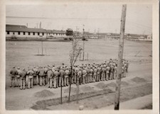 US Military Camp Base Army Soldiers Training 1930s B W Snapshot Antique Photo