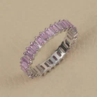 5.50Ct Baguette Pink Diamond 14K White Gold Finish Eternity Wedding Band Ring