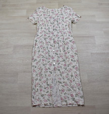 90s Floral Midi Sheath Dress Coquette Feminine Classic Pink Green Cream VTG