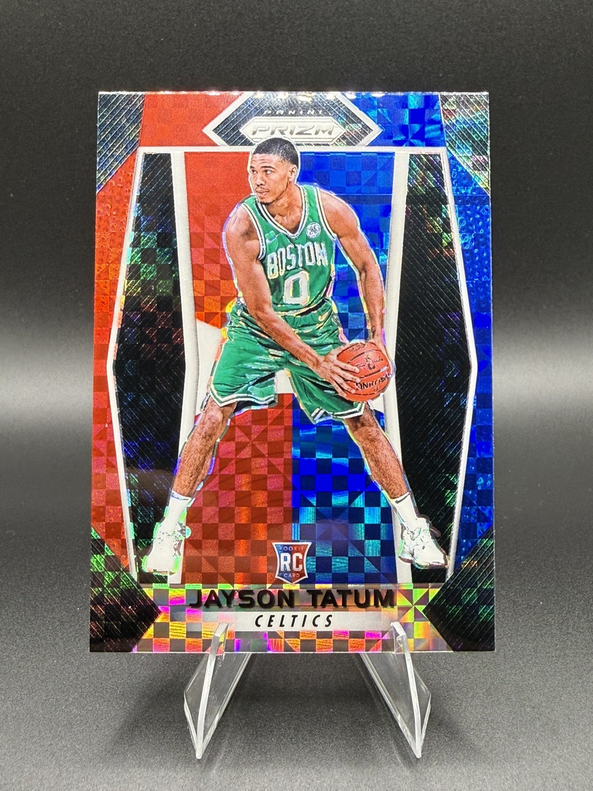 2017-18 Panini Prizm Prizms Red White And Blue #16 Jayson Tatum RC