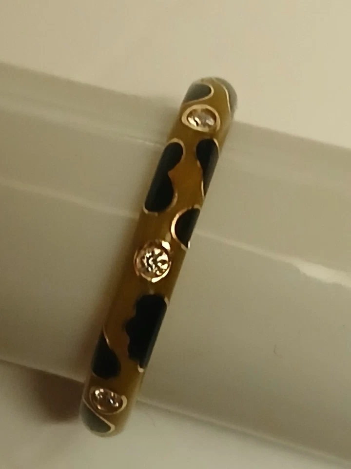 EF Collection esmalte leopardo * diamante * anel empilhável 14kt tamanho 7 - Imagem 2 de 4