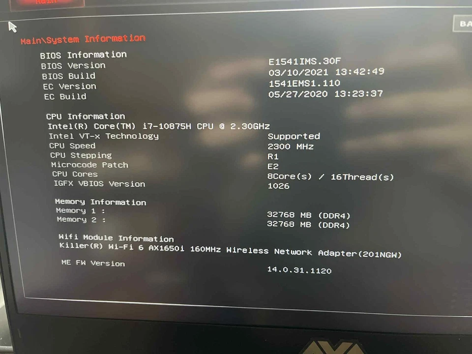 MSI GE66 Raider i7-10875H 64GB RAM 1TB SSD RTX 2080 Super Max-Q Win 11 Foto 4 de 4