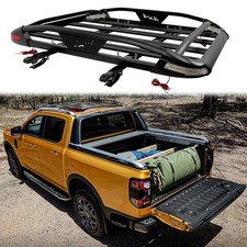 For Ford Ranger 50x38 Raise Roof Rack Crossbars Cargo Basket Carrier Wlights
