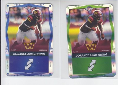 2 - 2025 NFL Uno Elite FOIL SP DORANCE ARMSTRONG Blue + Green Commanders #009