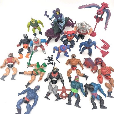MOTU He-Man vintage action figures lot + Panthor (Some Broken, As Is) 