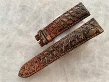 20mm/18mm Brown Alligator Crocodile Print Leather Watch Strap Band