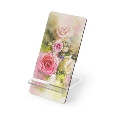 Pink Watercolor Roses Mobile Display Stand  Phone Dock