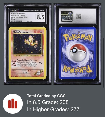 Blaine's Moltres (Unlimited) graded CGC 8.5 for sale on eBay