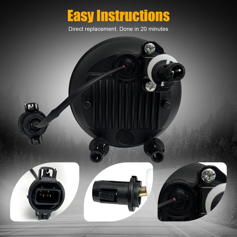 For Chevy Avalanche Suburban Tahoe GMC Yukon Acadia 07-14 LED Fog Lights Lamps - Image 4 of 4