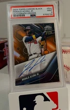 2023 Topps Chrome Black Ronald Acuna Jr. Orange /25 #CBA-RAJ - Atlanta Braves