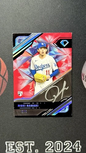 2025 Diamond Icons Roki Sasaki Black PolychromatINK Auto RC Red/Silver Ink 5/5