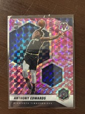 2020-21 Panini Mosaic - Rookie Anthony Edwards #201 Pink Camo Mosaic Prizm (RC)