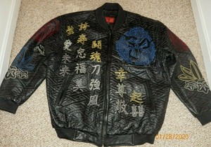 embroidered leather jacket