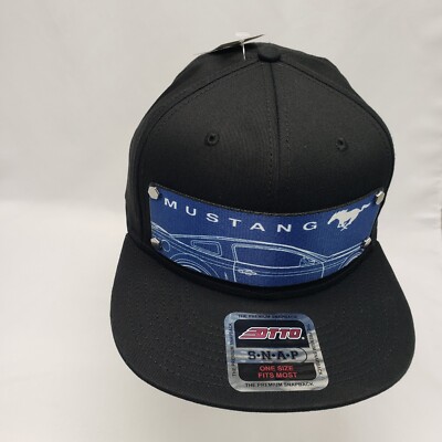 Ford Mustang Otto Premium Snapback Hat Cap Black OSFA NWT's