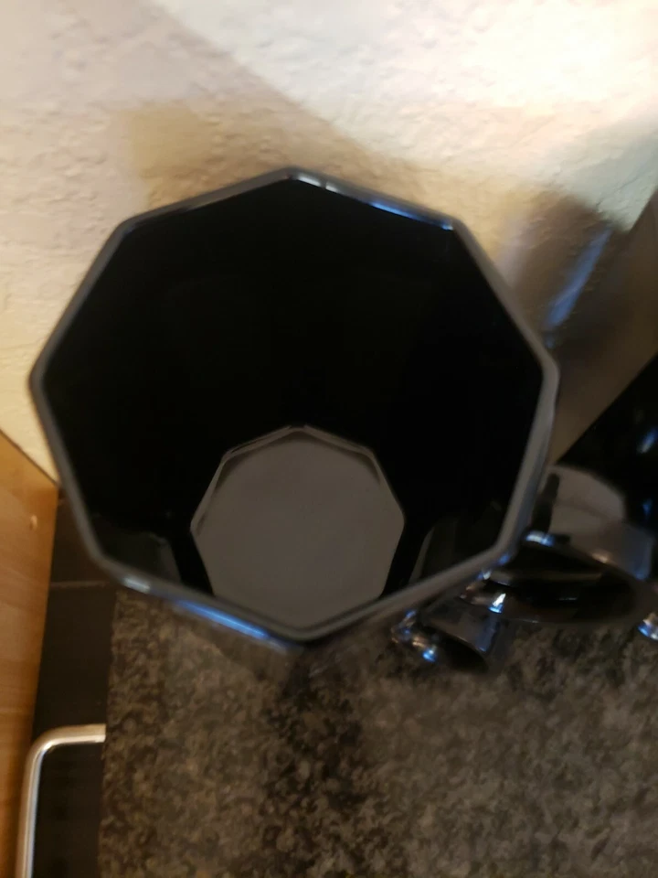 Juego de 6 tazas de café vintage Arcoroc Francia octágono de vidrio negro OCTIME Foto 3 de 3