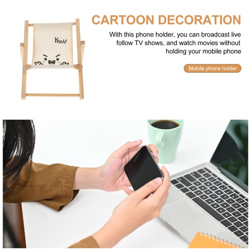 Cellphone Stand Wooden Phone Holder Lovely Phone Bracket Beach Chair Adornment - 第 5/12 張圖片