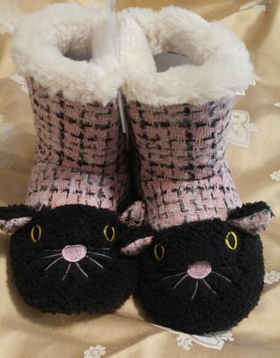 KENSIE PLUSH ANIMAL SLIPPERS BOOTIES 