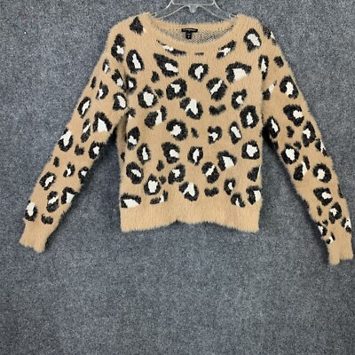 Express Fuzzy Long Sleeve Crop Heavy Sweater Women Small