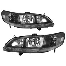 For 1998-2002 Honda Accord Black Housing Clear Corner Headlights Assembly Pair