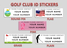 15 Stickers for ID 3/4" x 2-1/4" GOLF Club Identification Tag Lost Decal Custom