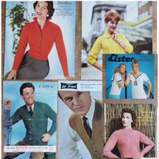 1950 1960s LADIES MENS JUMPER CARDIGAN Vintage Fashion Knitting Patterns Choose