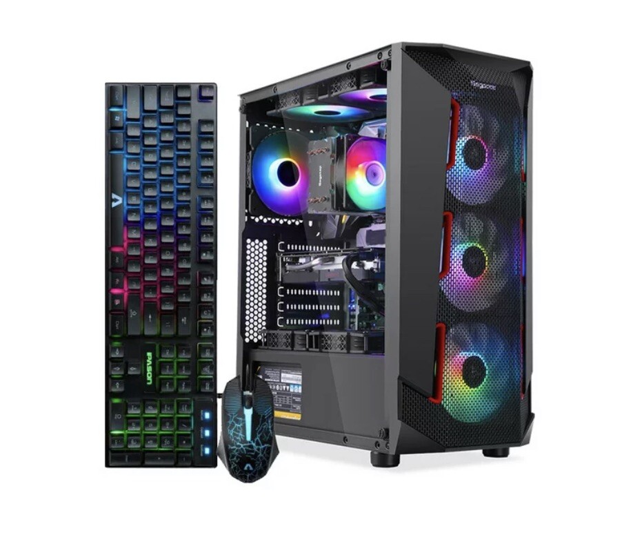 IPASON 小型PC Ryzen 5 Pro 4650G/16GB/512GB IPASON Gaming PC - AMD Ryzen 5 9600X, Radeon RX 7650 GRE