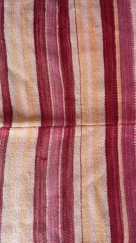 Circa 1880's - 1890's Rio Grande Multicolor Striped Blanket 77" x 34 1/2" - Picture 2 of 7