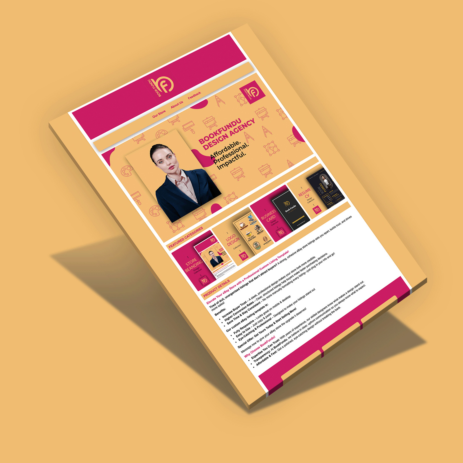 Custom eBay Store Makeover | Listing Template, Logo, BillBoard, Category Banner