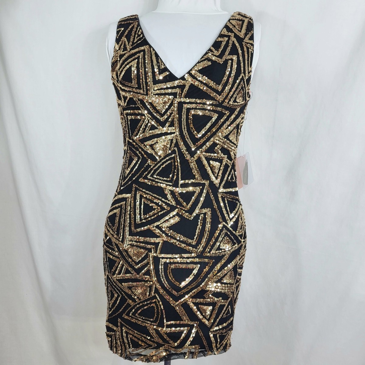 Forever 21 Sequin DRESS Womens Size XS Sleeveless Black w Gold-tone Sequins NWT Forever 21 Sequin DRESS Womens Size XS Sleeveless Black w Gold-tone Sequins NWT