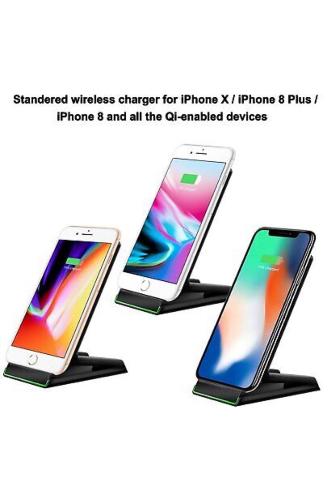 Cubevit 2 Coils iPhone X Wireless Charger, QI Wireless Charging Pad