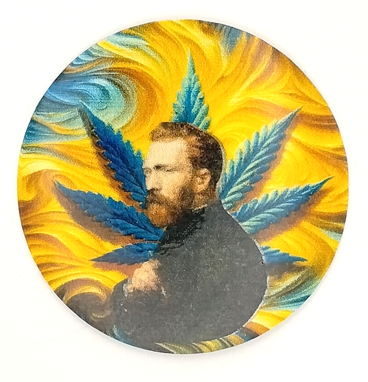 Van Gogh Cannabis Leaf Sticker UV Safe 420 Weed Art