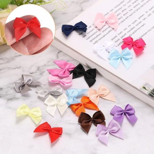 150 Pezzi Mini Nastro Fiocco 1,2" Mini Tessuto Raso Nastro Fiocchi Fiori per Artigianato D... - Foto 4 di 6
