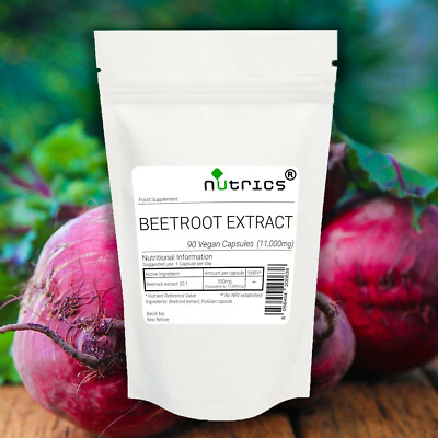 Nutrics  11.000mg Rote-Beete-Extrakt 20:1 100% reine vegane Kapseln