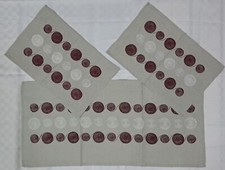 Tris Centrini Cotone Linizzato 3 Pezzi Fantasia Cerchio Moderno Elegante Versati