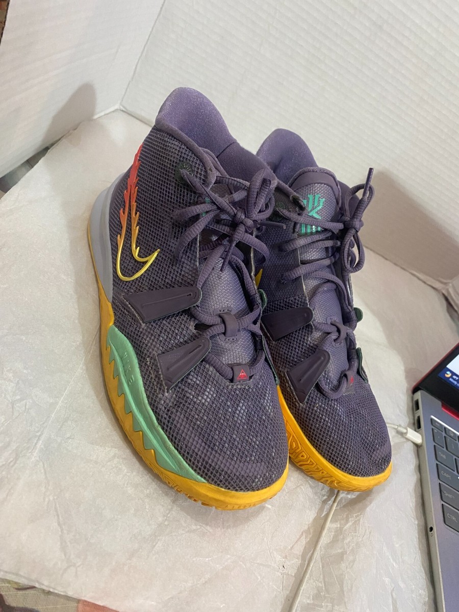 Size 6 Y - Nike Kyrie 7 Mid Daybreak Boys Shoe Purple Yellow  display picture 3