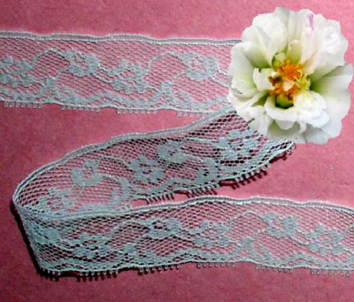 Aqua Floral Lace Trim 14 - 28 Yards x 5/8'' Floral Vintage J58AV CLOSEOUT