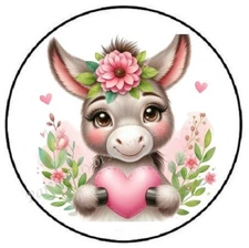 DONKEY WITH HEART ENVELOPE SEALS LABELS STICKERS PARTY FAVORS
