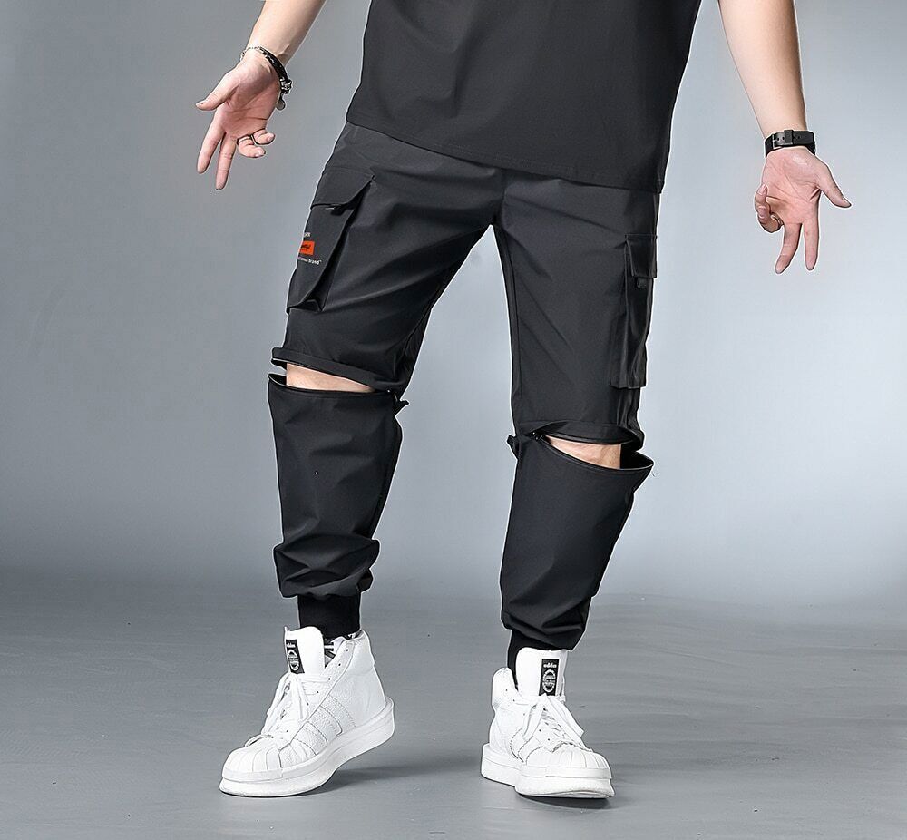 Men Cargo Pants Japanese Hip Hop Mens Pants Casual Pockets