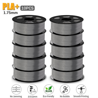 JAYO 10×1,1KG PLA+ PLA PLUS Grau 3D Drucker Filament 1,75mm Hohe Festigkeit