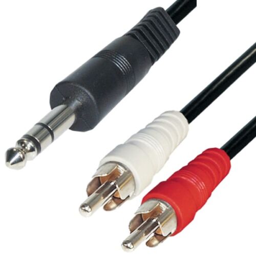 Cable de audio 1,5 m 6,3 mm conector de clavija a 2 clavijas adaptador estéreo kda - Imagen 1 de 2