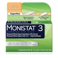 Monistat 3-Day Vaginal Yeast Infection Treatment Suppositorie+ Itch Relief Cream