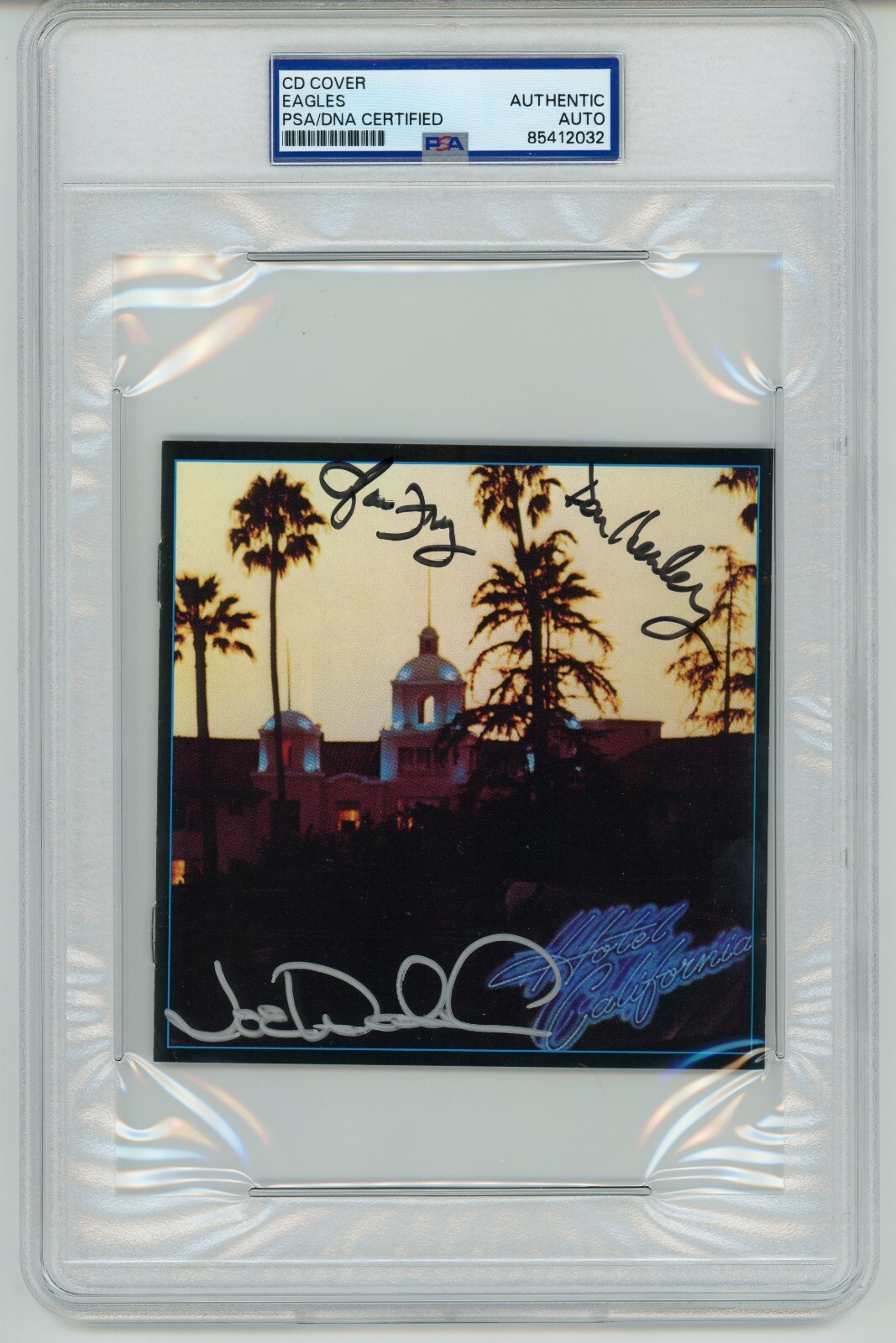 The Eagles ~ Signed Autographed Hotel California Glenn Frey Don Henley ~ PSA DNA 