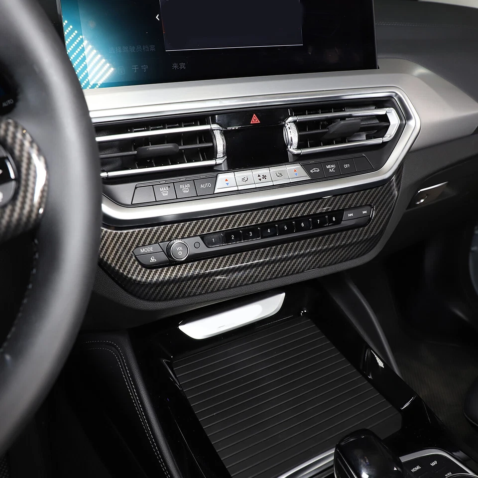 2pcs ABS Carbon Fiber interior Trim Cover Set Fits BMW X3 G01 X4 G02 2022-2024 - Image 4 of 4