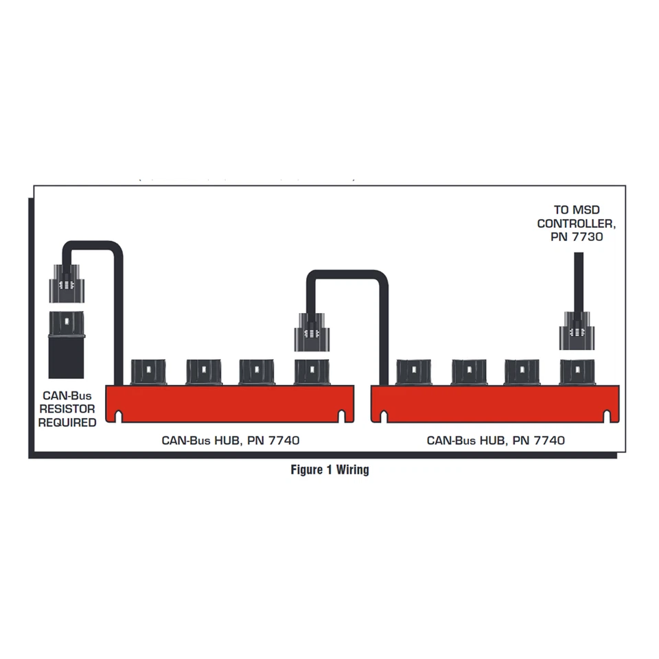 MSD Power Grid Controller System Four Connector CAN Bus Hub Red Universal #7740 - Image 4 of 4