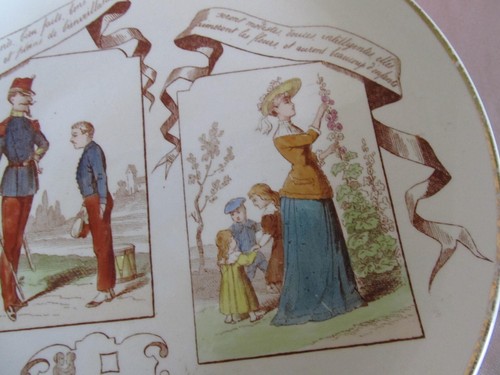 Ancienne assiette parlante faïence Creil et Montereau Horoscopes Gémeaux Mai - Photo 3 sur 7